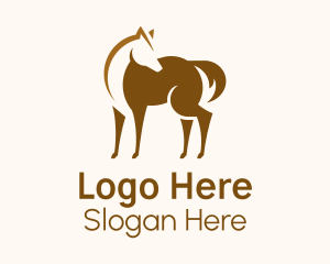 Brown Horse Stallion Logo