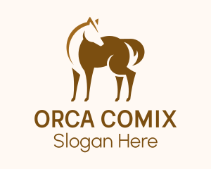 Brown Horse Stallion Logo