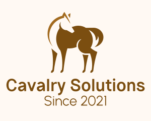 Cavalry - Brown Horse Stallion logo design