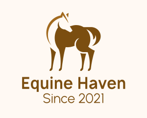 Stable - Brown Horse Stallion logo design