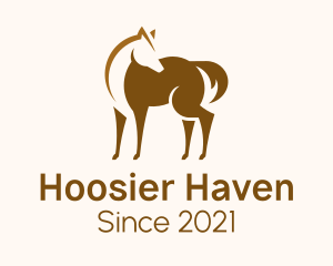 Brown Horse Stallion logo design