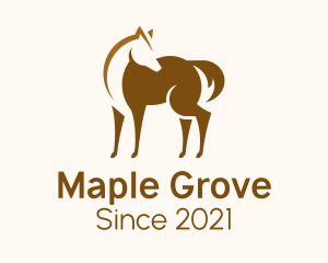 Brown Horse Stallion logo design