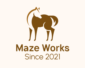 Brown Horse Stallion logo design