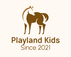 Brown Horse Stallion logo design