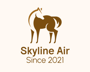 Brown Horse Stallion logo design