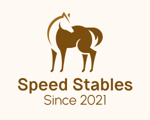 Horse Racing - Brown Horse Stallion logo design