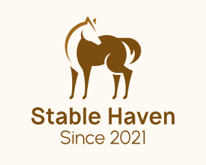 Horse - Brown Horse Stallion logo design