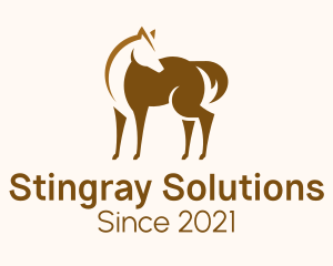 Brown Horse Stallion logo design