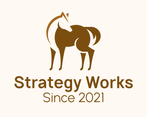 Brown Horse Stallion logo design