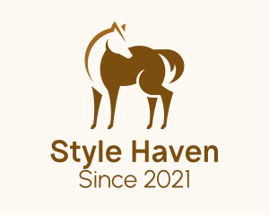 Horse Race - Brown Horse Stallion logo design