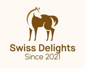 Brown Horse Stallion logo design