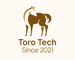 Brown Horse Stallion logo design