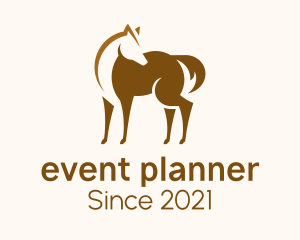 Equine Massage - Brown Horse Stallion logo design