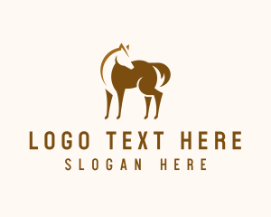 Stallion - Brown Horse Stallion logo design