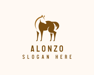 Brown Horse Stallion logo design