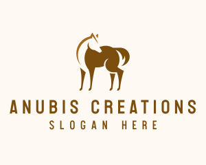 Brown Horse Stallion logo design