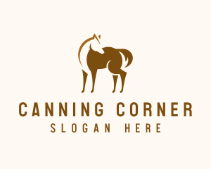 Brown Horse Stallion logo design