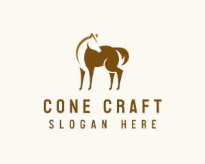 Brown Horse Stallion logo design