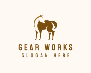 Brown Horse Stallion logo design