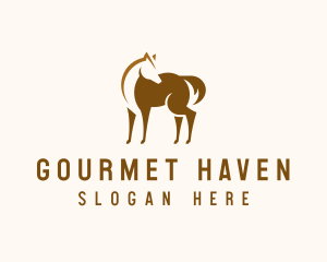 Brown Horse Stallion logo design