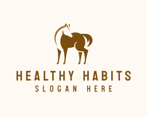 Brown Horse Stallion logo design