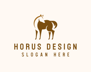 Brown Horse Stallion logo design