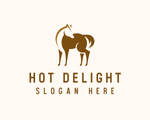 Brown Horse Stallion logo design