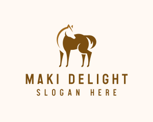 Brown Horse Stallion logo design