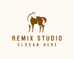 Brown Horse Stallion logo design