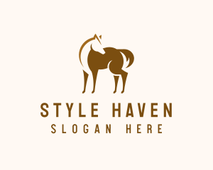 Brown Horse Stallion logo design