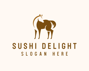 Brown Horse Stallion logo design