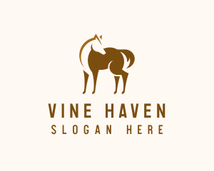 Brown Horse Stallion logo design