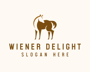 Brown Horse Stallion logo design