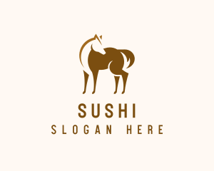 Brown Horse Stallion logo design