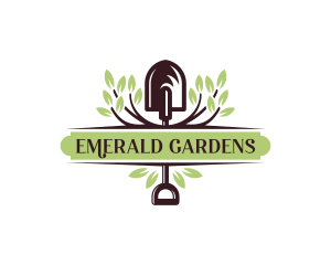 Landscaping Shovel Lawn logo design