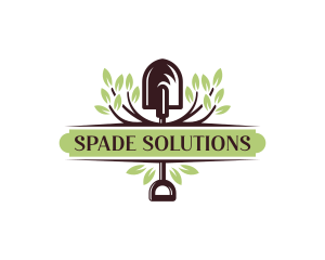 Landscaping Shovel Lawn logo design