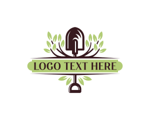 Gardening - Landscaping Shovel Lawn logo design