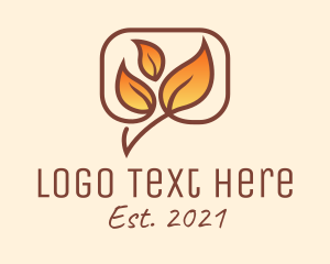 Texting - Gradient Autumn Leaves logo design