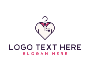 Hanger - T-shirt Heart Fashion Apparel logo design