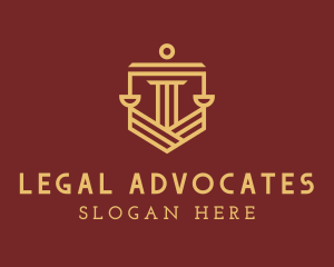 Legal Scale Pillar logo design