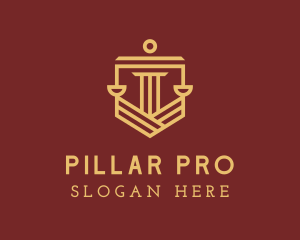 Legal Scale Pillar logo design