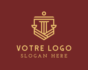 Legal Scale Pillar logo design