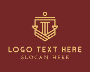Notary - Legal Scale Pillar logo design