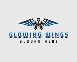 Mechanic Piston Wings logo design