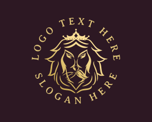 Crown - Gold Lion King logo design
