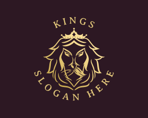 Gold Lion King logo design