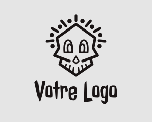 Skeleton - Cartoon Minimalist Skull logo design