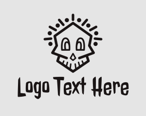 Cartoon Minimalist Skull Logo