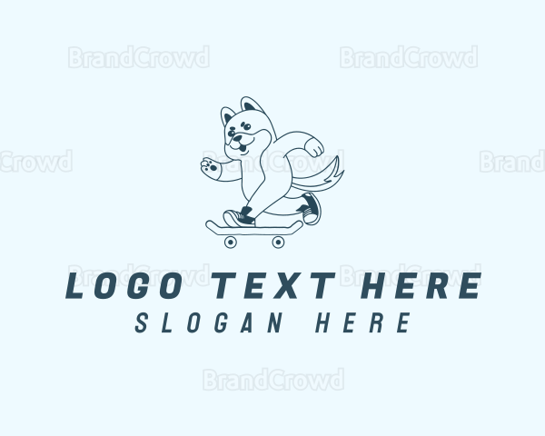 Dog Skateboard Pet Logo