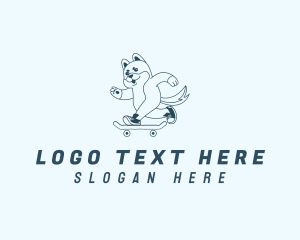 Shiba Inu - Dog Skateboard Pet logo design